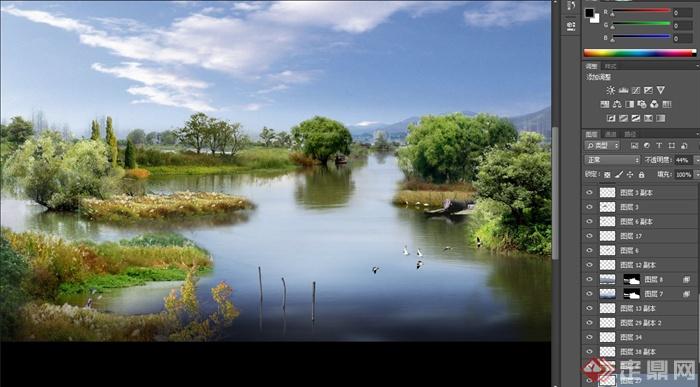 某滨水沼泽景观设计PSD效果图(2)
