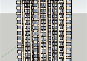某高层新古典独栋住宅建筑设计SU(草图大师)模型
