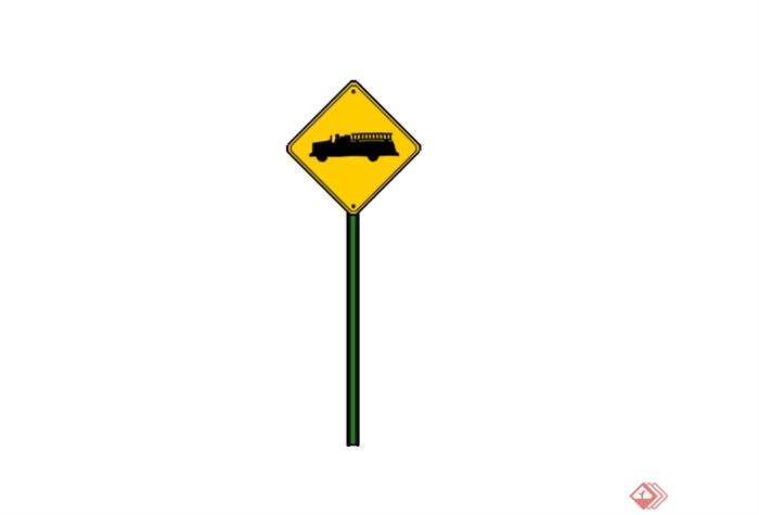 路标指示牌设计su模型(2)
