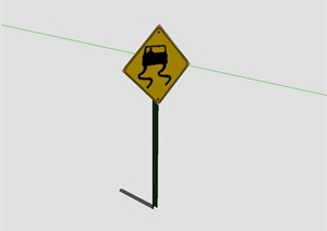 多个路标指示牌设计SU(草图大师)模型