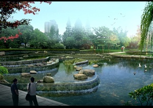 湿地公园景观规划设计psd效果图