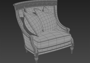 欧式客厅单人沙发设计3DMAX模型