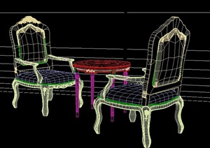 简欧两层桌椅设计3DMAX模型