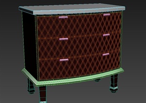 室内现代床头柜设计3DMAX模型