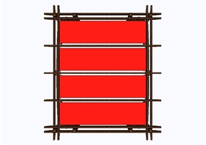 红顶木廊架设计SU(草图大师)模型