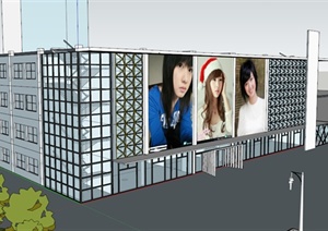 某城市购物中心建筑设计SU(草图大师)模型