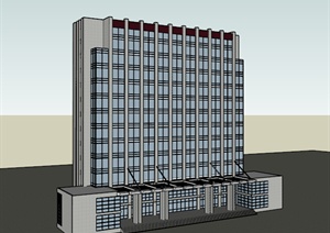 某高层办公楼建筑SU(草图大师)模型设计