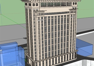 国家国会办公大厦建筑设计SU(草图大师)模型
