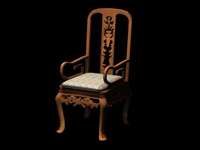 古典中式单人椅子设计3DMAX模型1