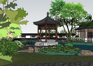 古典中式古建园林设计SU(草图大师)模型