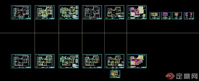 中式田园风格住宅室内装修设计cad施工图、效果图、3DMAX模型图(4)