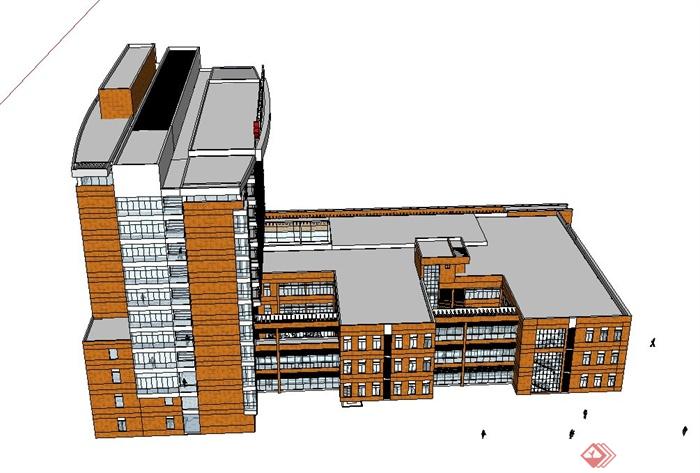 现代某多层医院门诊住院楼方案设计（cad+su）(2)