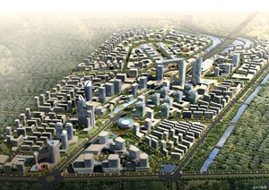 杭州市临平新城中央商务区城市规划设计jpg格式方案图