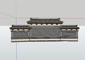 古典中式挡墙、景墙设计SU(草图大师)模型