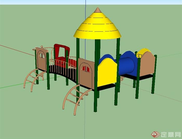 现代精致儿童游乐设施设计su模型(2)