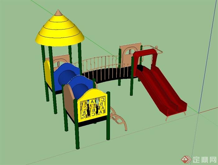 现代精致儿童游乐设施设计su模型(3)