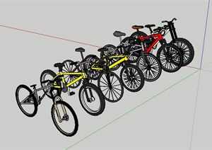 多个自行车设计SU(草图大师)模型