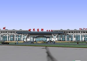 某现代国际机场改造设计SU(草图大师)模型