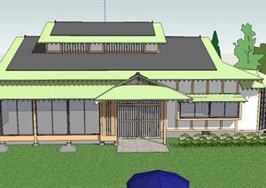某两层山地阁楼式住宅建筑设计SU(草图大师)模型