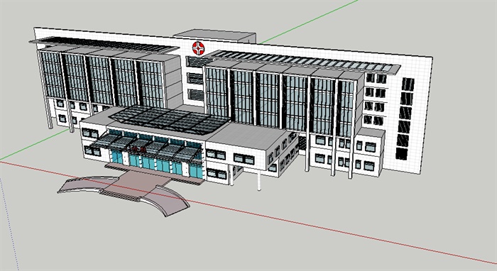 现代医院门诊部建筑设计su模型
