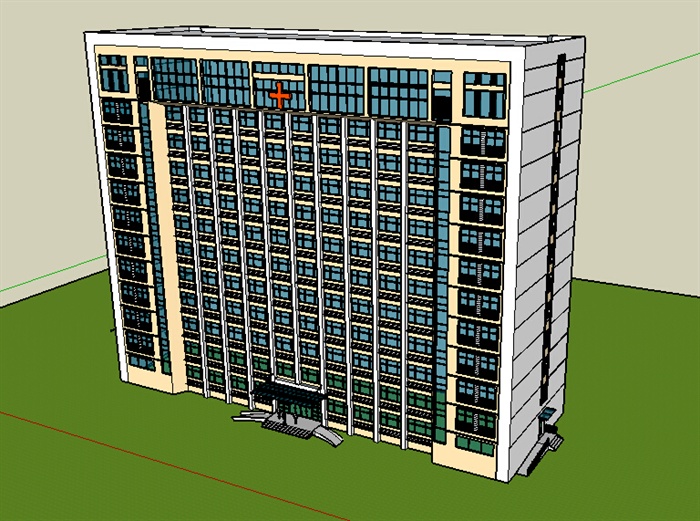 某高层医院门诊大楼建筑设计su模型(1)
