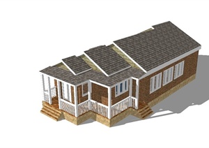 东南亚独栋别墅建筑设计SU(草图大师)模型