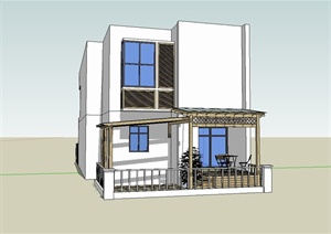 现代别墅住宅建筑设计SU(草图大师)模型