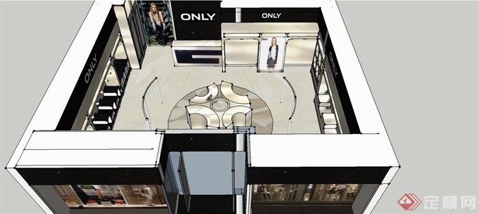 某服装专卖店室内设计cad施工图含su模型(5)