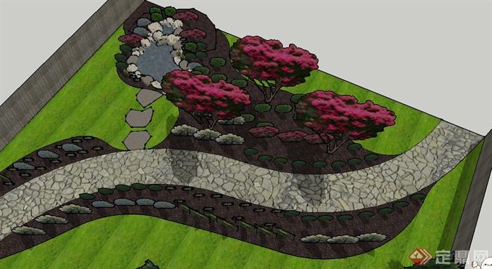 某住宅庭院小径景观设计SU模型(2)