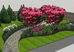 某住宅庭院小径景观设计SU(草图大师)模型