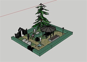 欧式别墅小花园设计SU(草图大师)模型