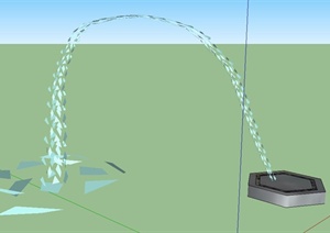 园林景观节点吐水水柱设计SU(草图大师)模型