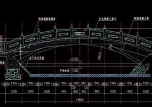 石拱桥建筑设计cad施工图