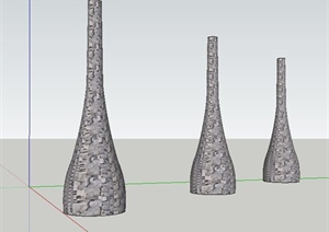 三个园林景观节点小品设计SU(草图大师)模型