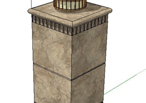 庭院景观节点灯柱灯箱设计SU(草图大师)模型