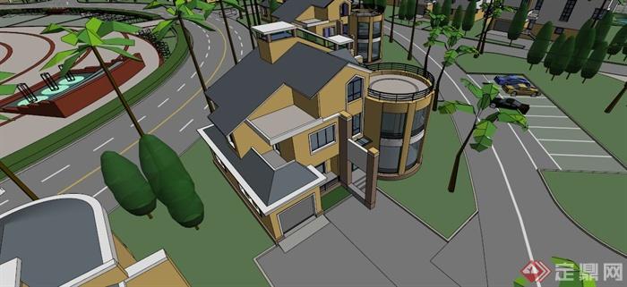 整套住宅规划整体小区模型(5)