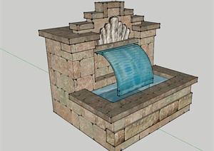 园林景观设计某喷泉池设计SU(草图大师）模型