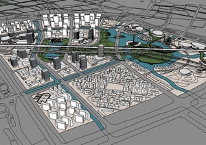 某城市规划设计SU(草图大师)精致模型
