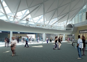 现代某地铁站与地下商业街建筑设计3dmax模型