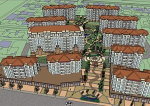 某小高层住宅小区建筑规划设计SU(草图大师)模型