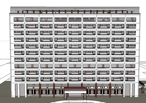 现代某多层县医院建筑设计SU(草图大师)模型