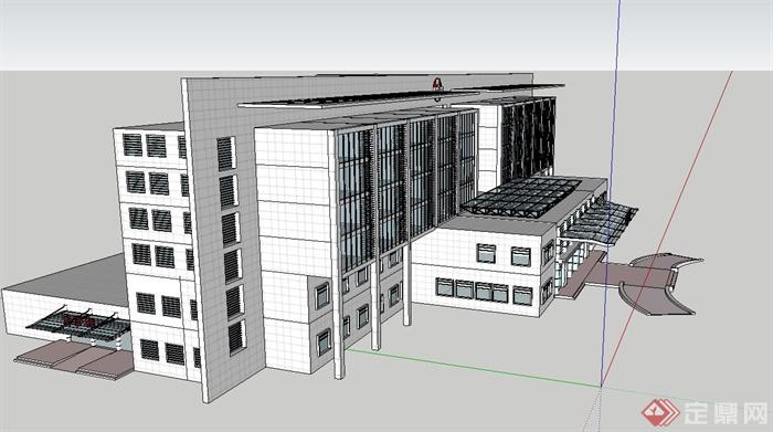 现代医院门诊部建筑设计su模型(4)