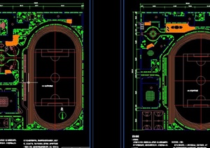 二个学校规划设计CAD方案图
