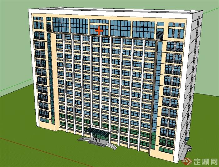 某高层医院门诊大楼建筑设计su模型(2)