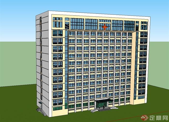 某高层医院门诊大楼建筑设计su模型(3)