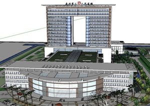 现代某高层医院疗养院建设计SU(草图大师)模型