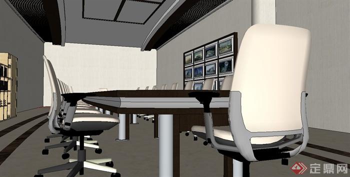 欧式室内会议室su模型设计(2)