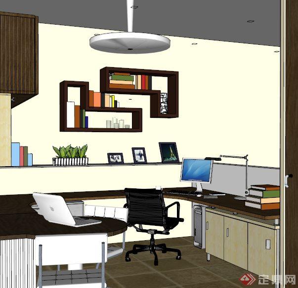 室内设计现代微型工作室设计的SU模型(2)