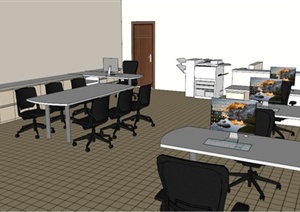 某节约型办公室室内设计SU(草图大师)模型