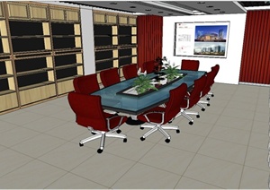 公司小型会议室设计SU(草图大师)模型